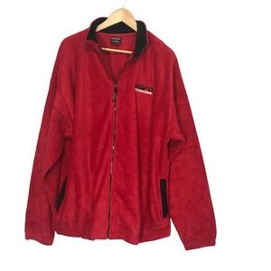 New Rare Espn The Magazine Red Full Zip Fleece Sweater Size Xl